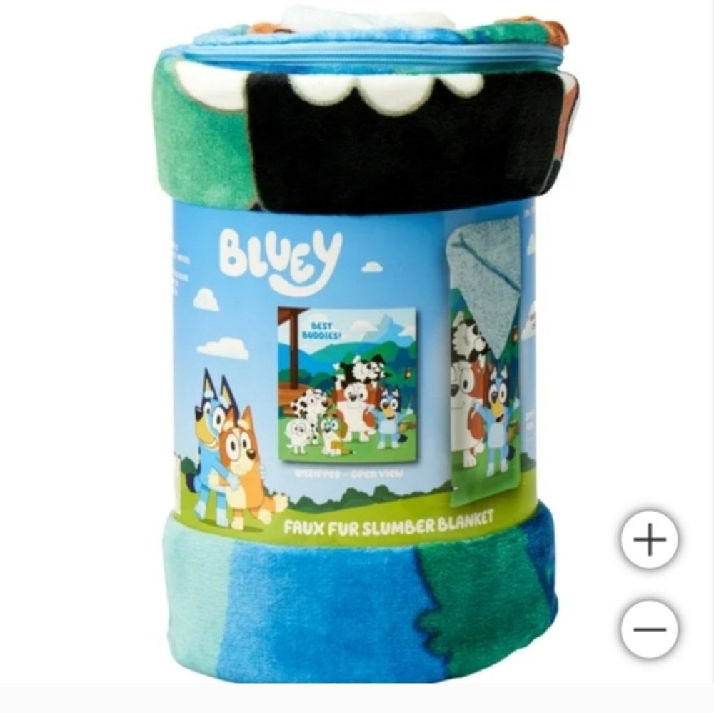 Faux fur Bluey youth Slumber Bag blanket, new